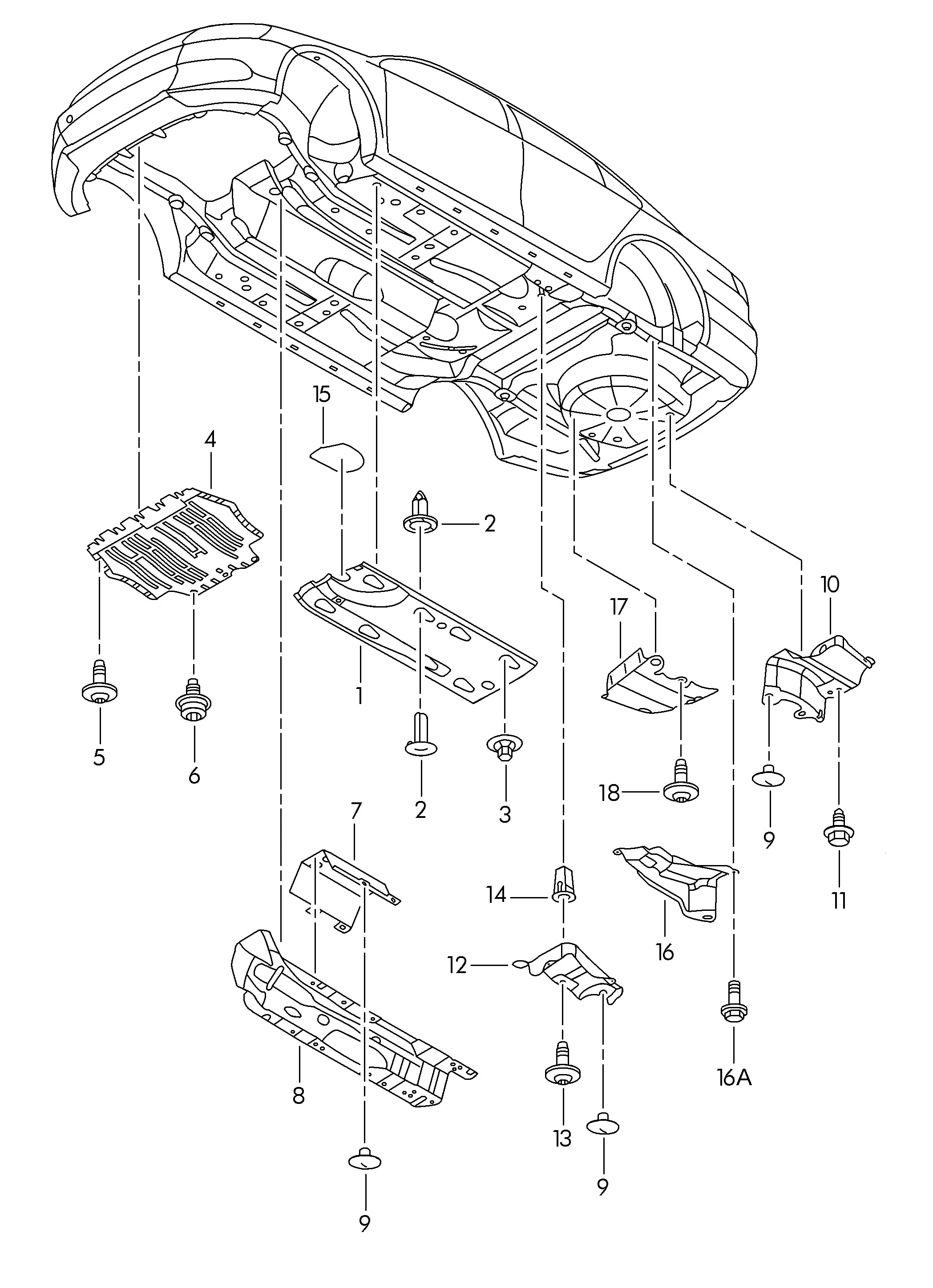 Underbody Panels and Heat Shields diagram
