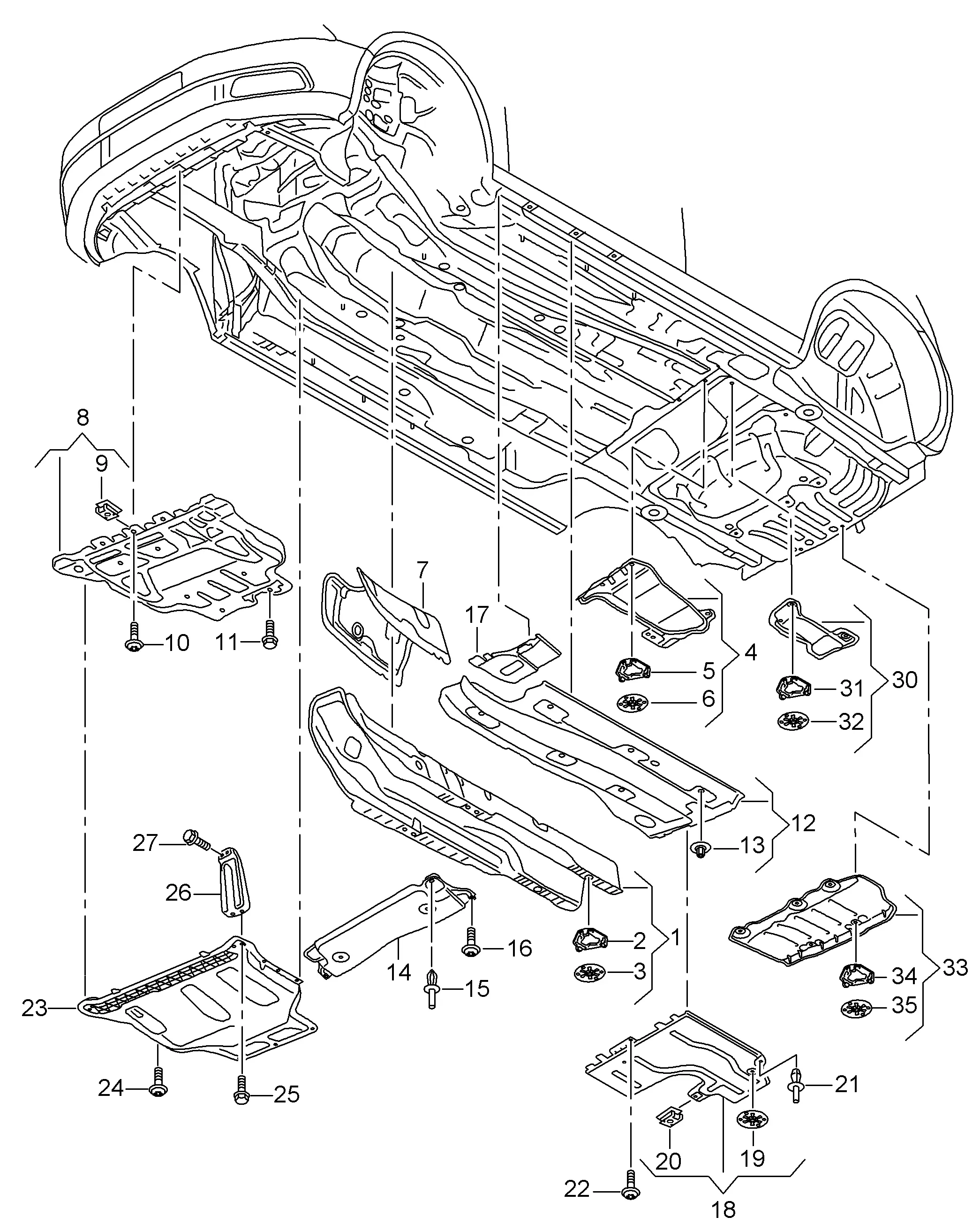 Underbody Panels and Heat Shields diagram