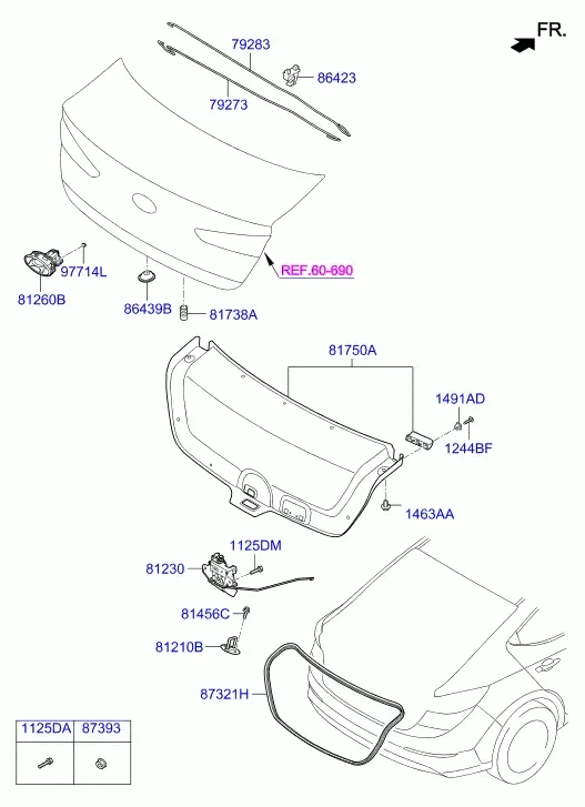 Trunk Lid Trim diagram