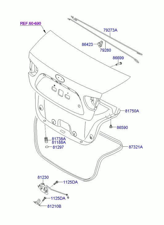Trunk Lid Trim diagram