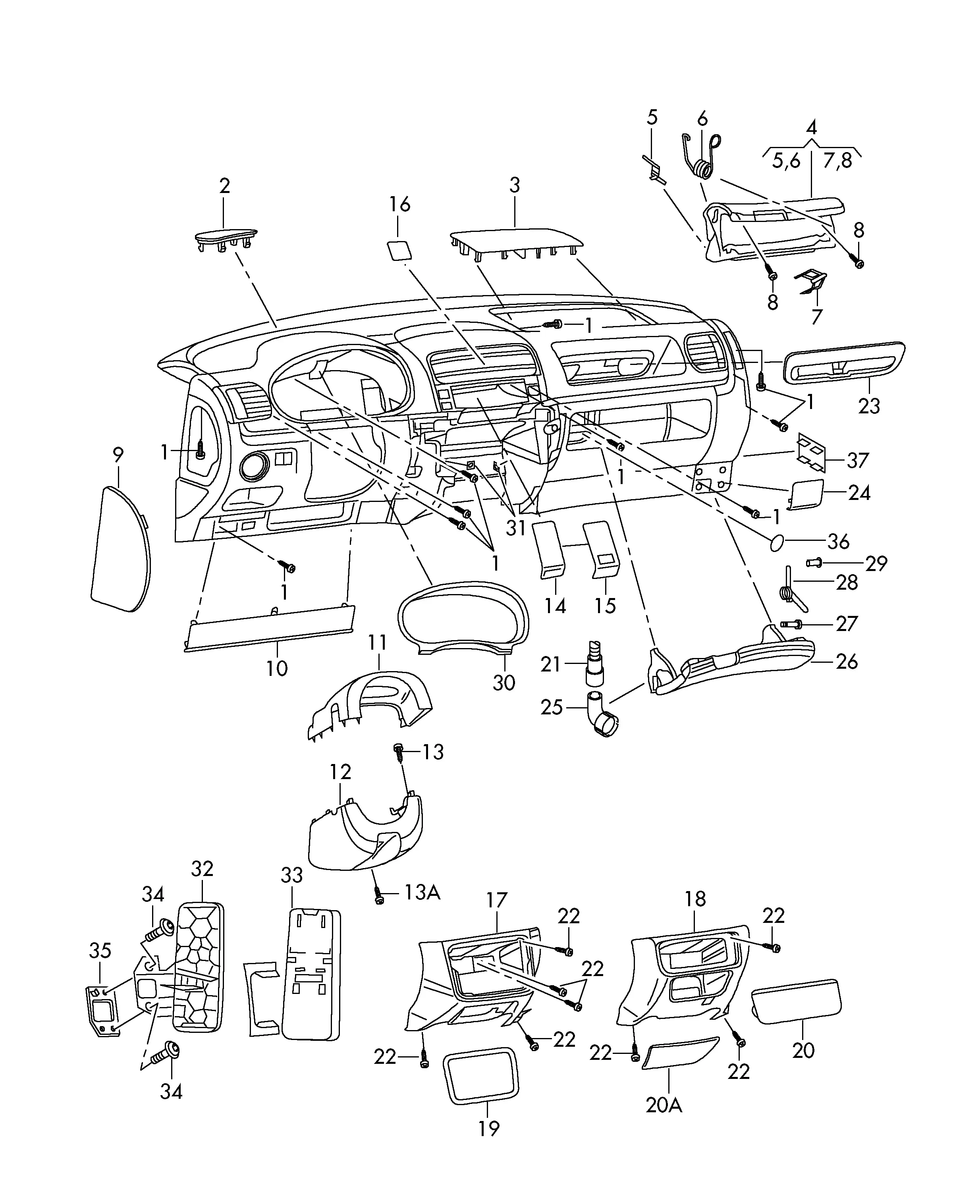 Dashboard Trim diagram