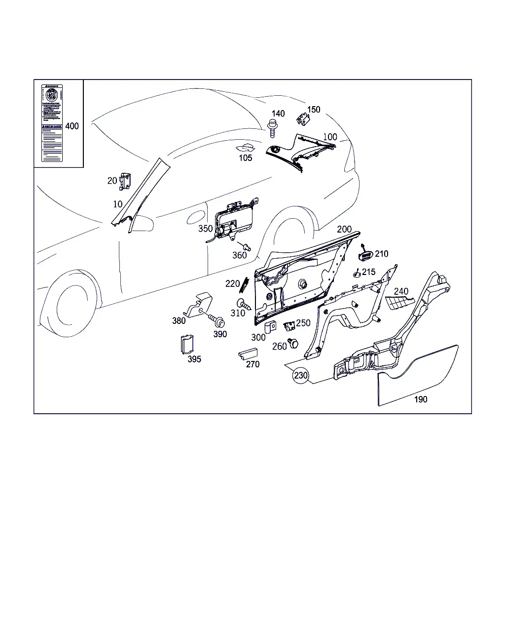 A, B and C Pillar Trim diagram