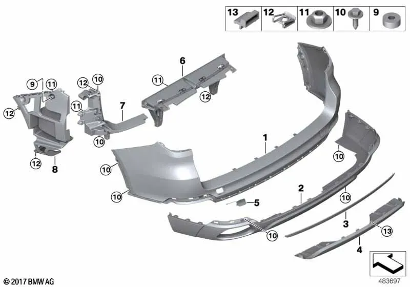 Rear Bumper Trim diagram