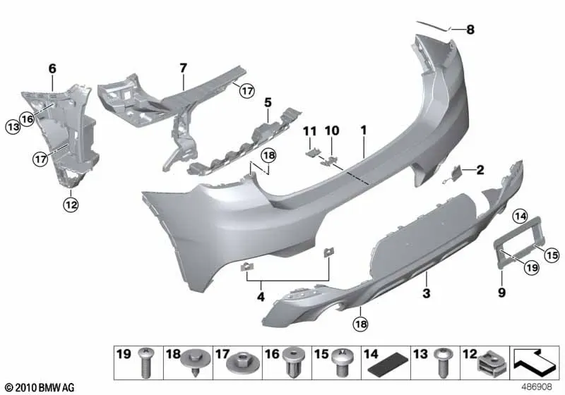 Облицовка заднего бампера diagram