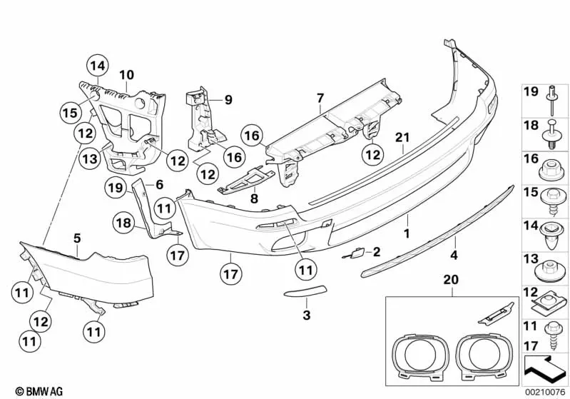 M Rear Bumper Cover diagram