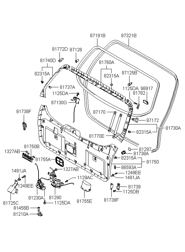 Tailgate Trim diagram