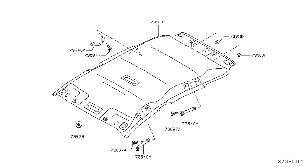 Roof Headliner diagram