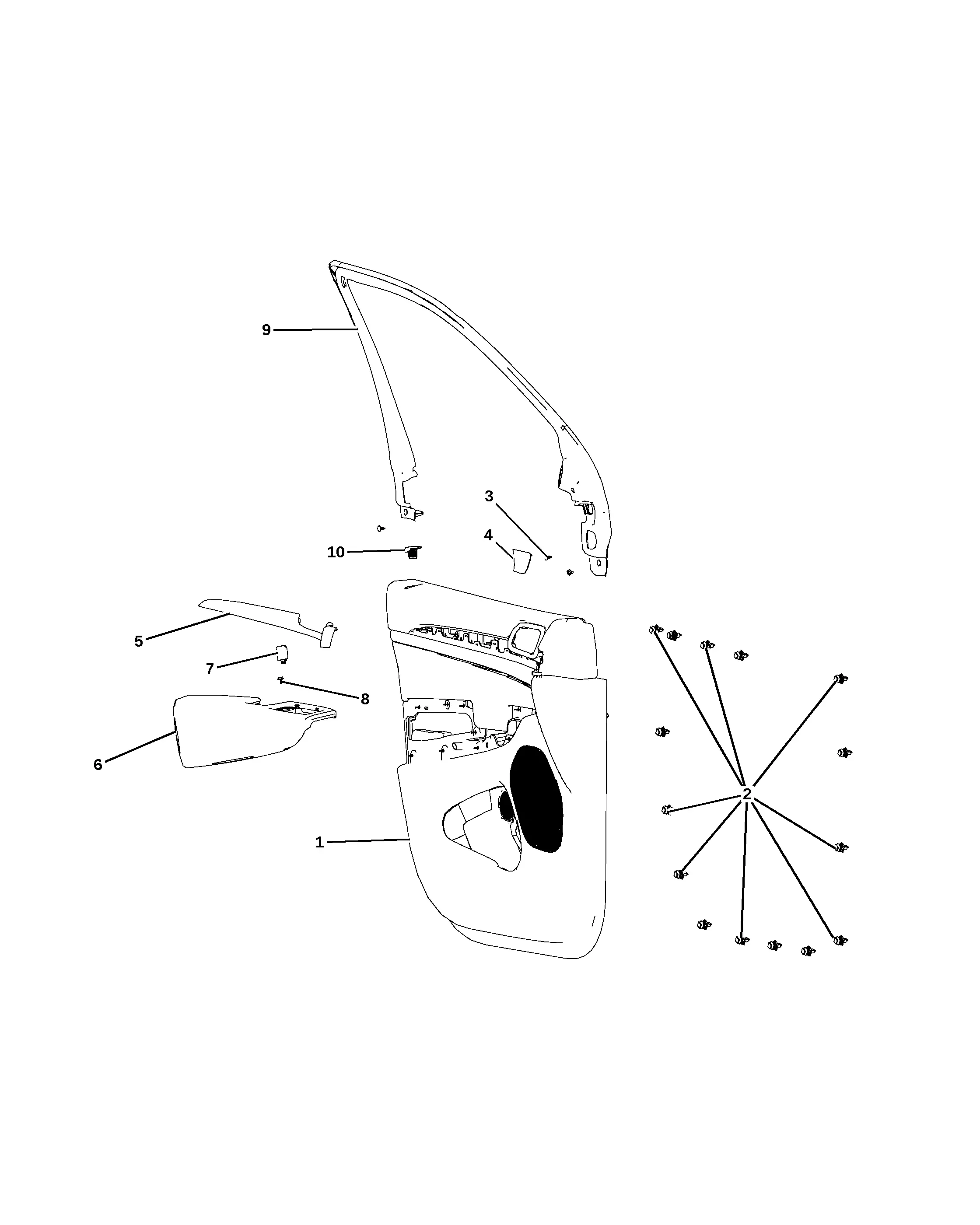 Front Door Trim Panel diagram