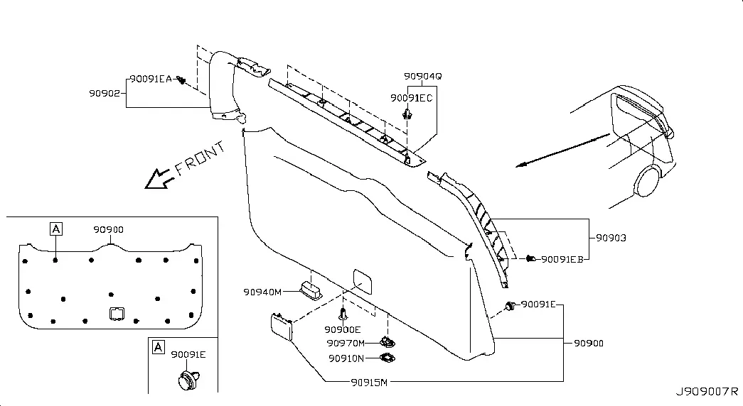 Rear Door Trim Panel diagram