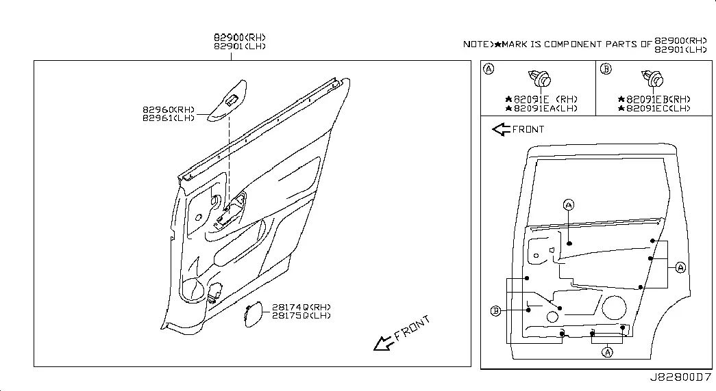 Rear Door Trim Panel diagram