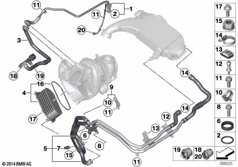 Turbocharger and Charge Air Cooling diagram