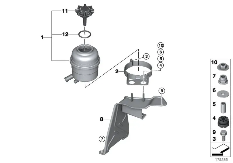 Power steering reservoir diagram