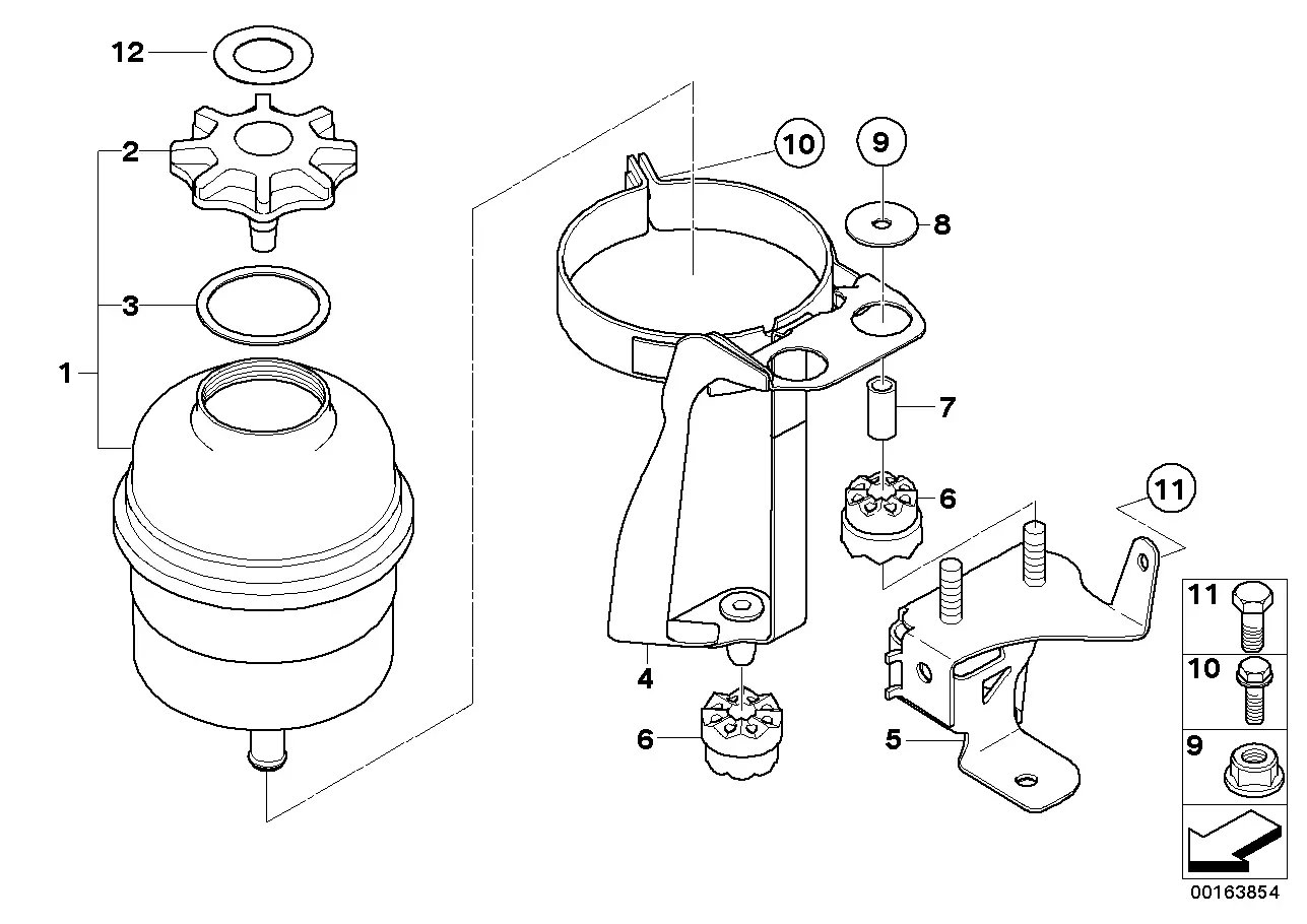 Power steering reservoir diagram