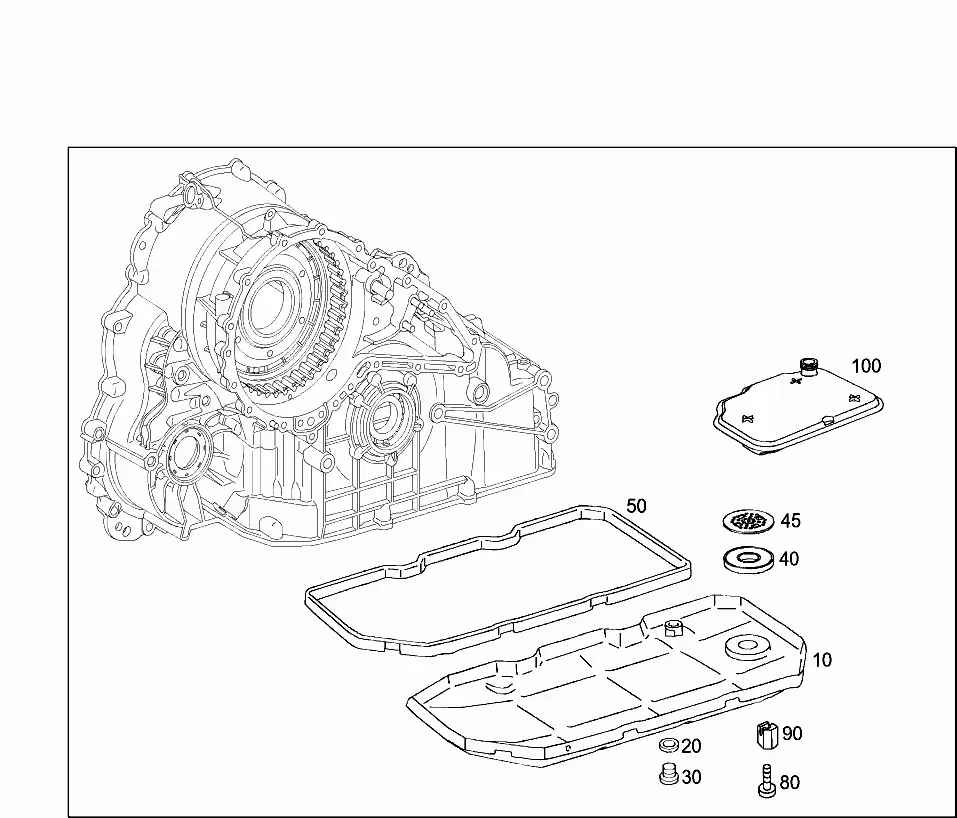 Oil pan and transmission oil filter diagram
