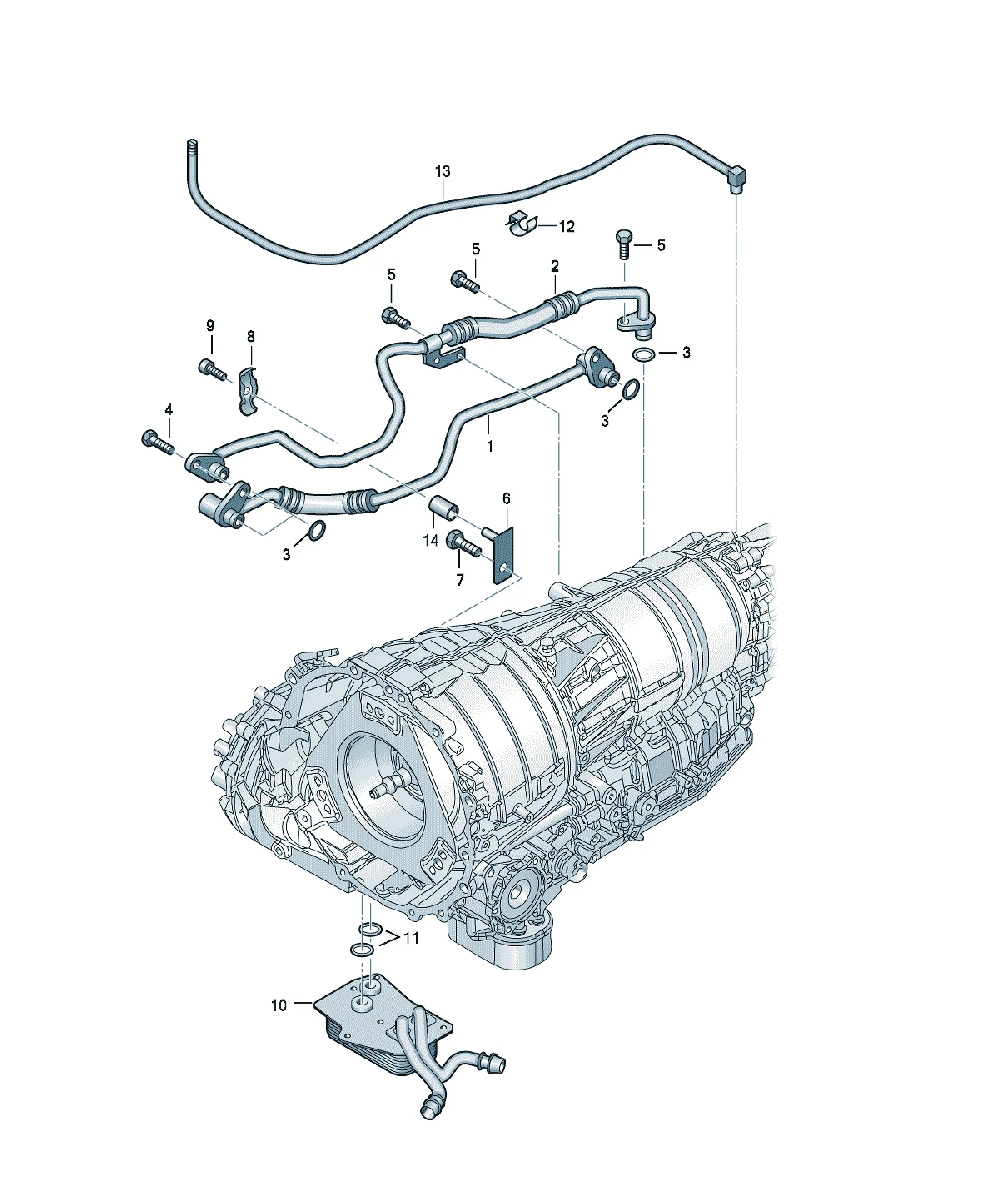 Gearbox oil cooling system diagram