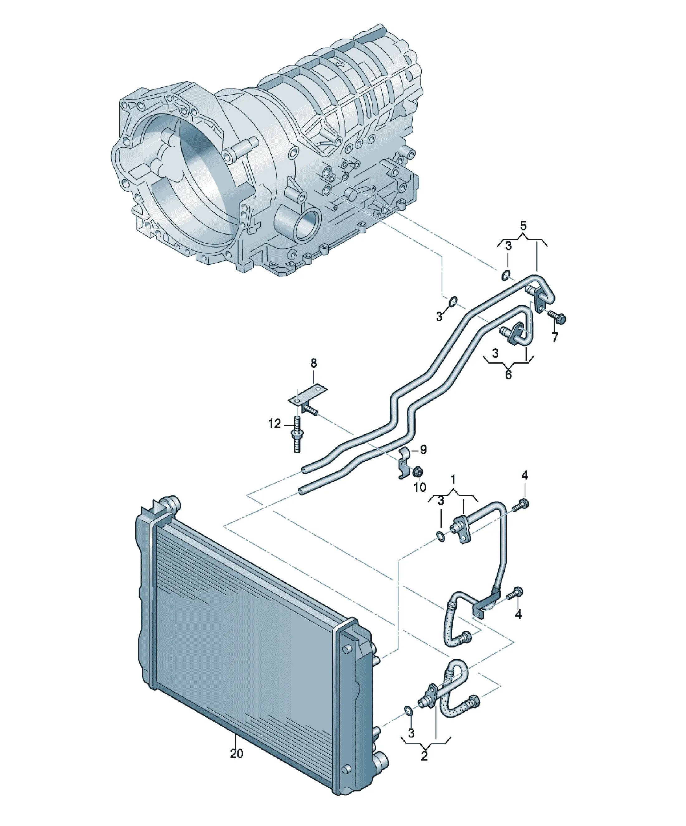 Gearbox oil cooling system diagram