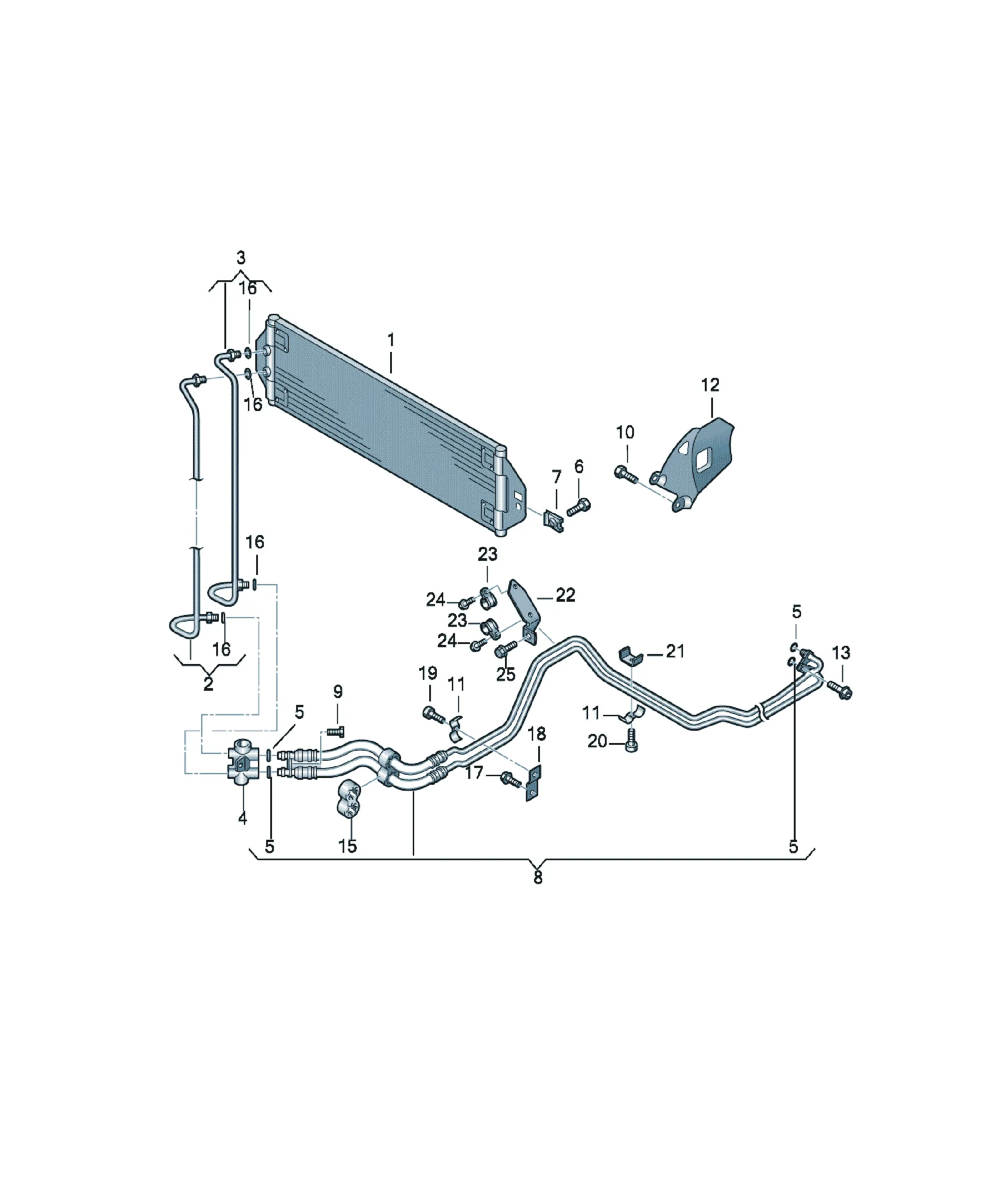 Gearbox oil cooling system diagram