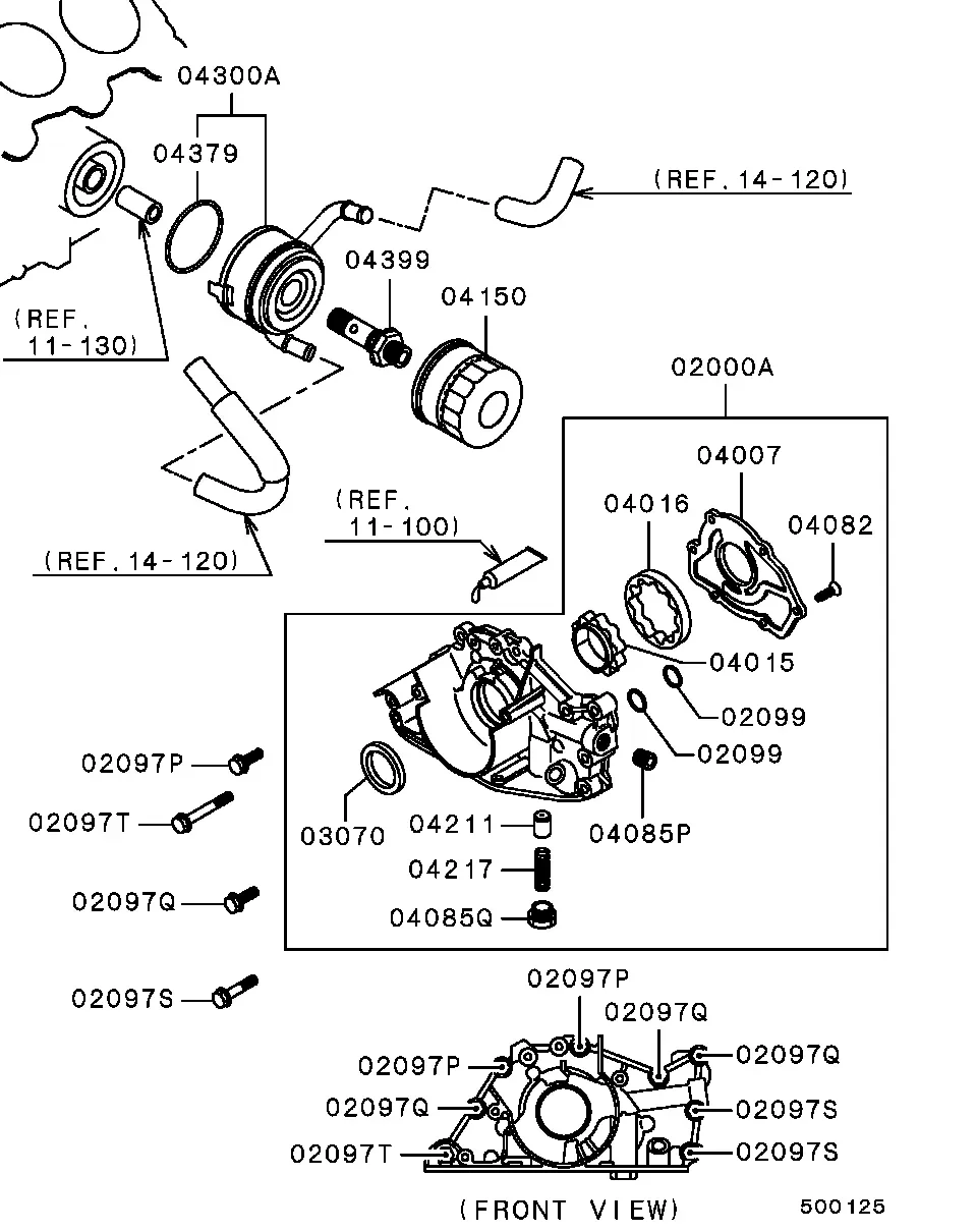 Oil pump and filter diagram