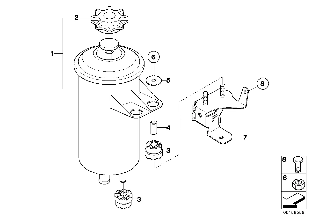 Power steering reservoir diagram