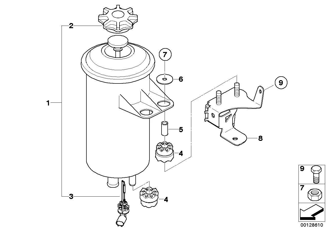 Power steering reservoir diagram