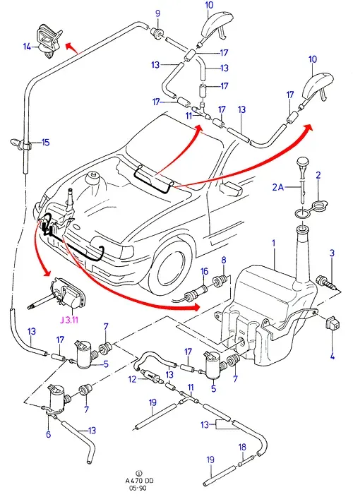 Windshield and Headlight Washer diagram