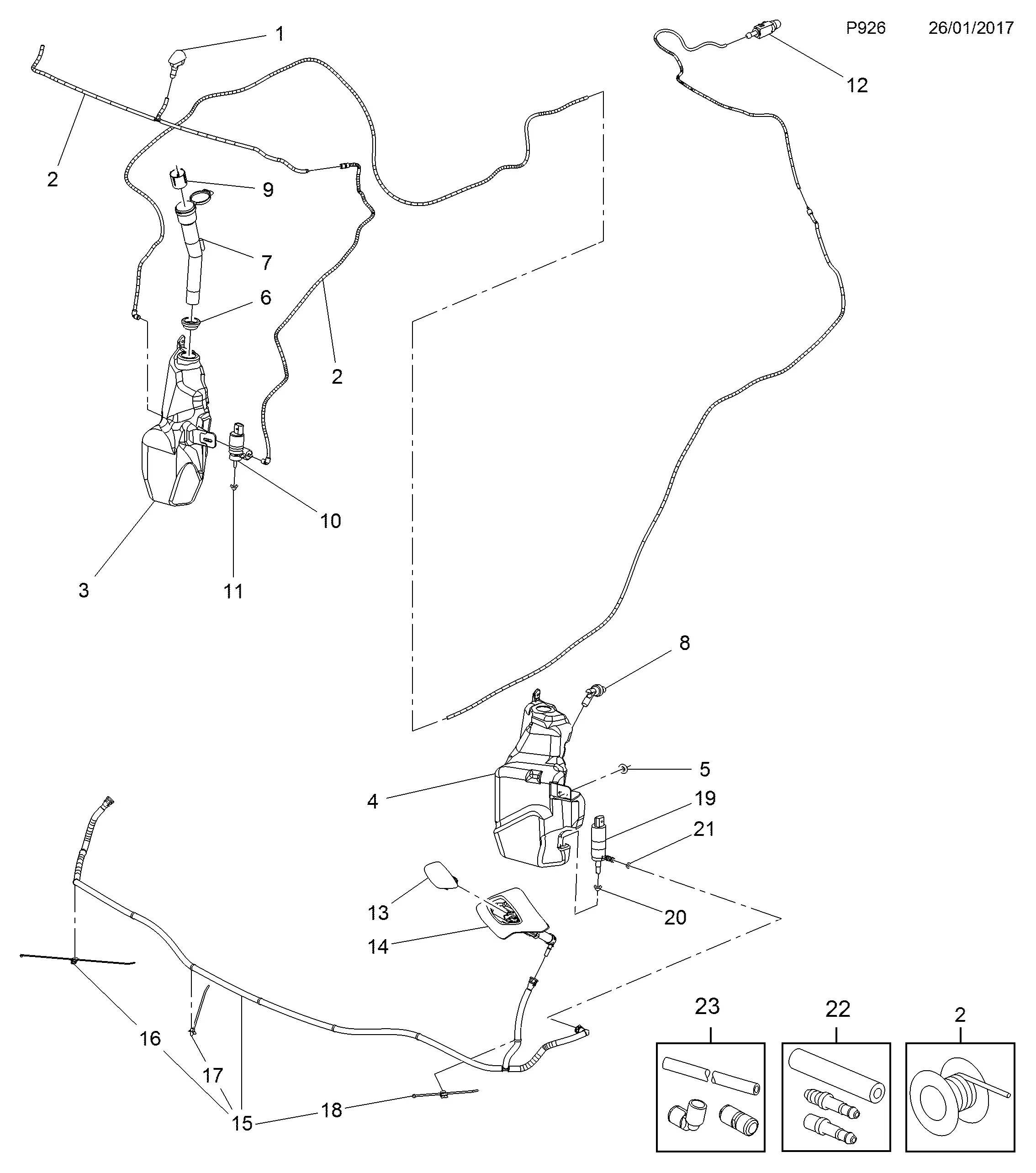 Windshield and Headlight Washers diagram