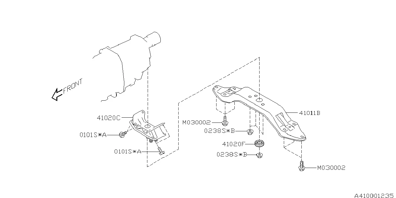 Transmission Mount And Rear Crossmember diagram