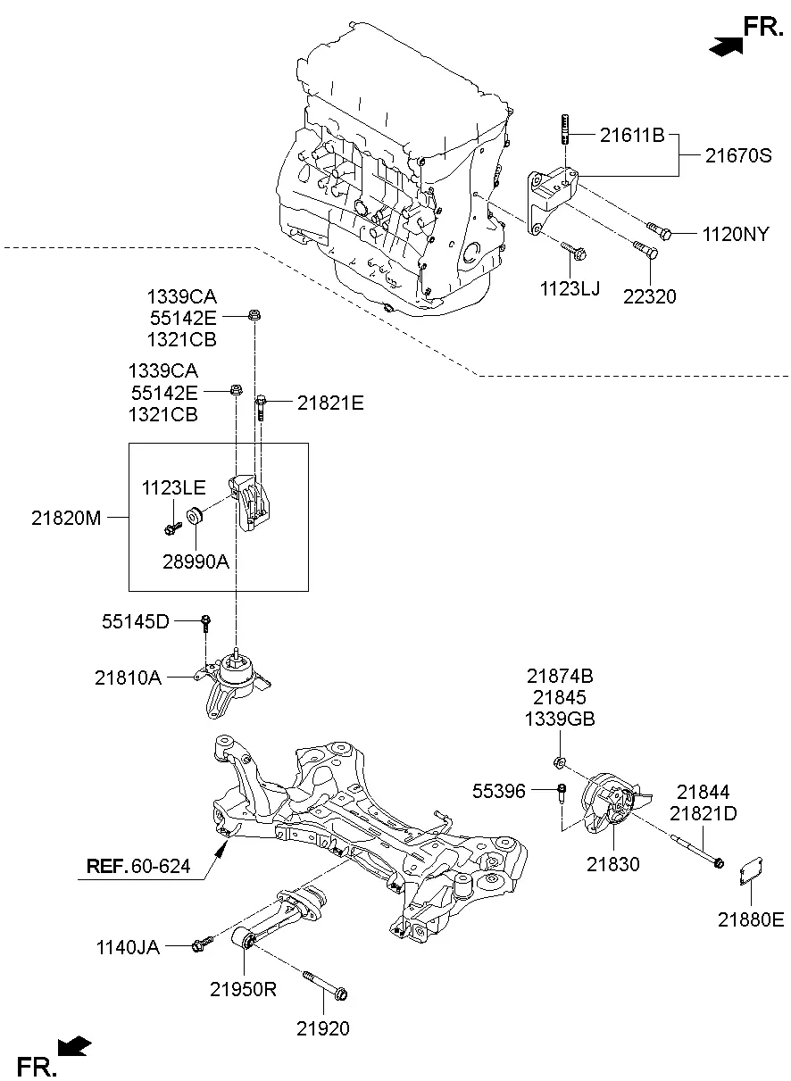 Engine and Transaxle Mounts diagram