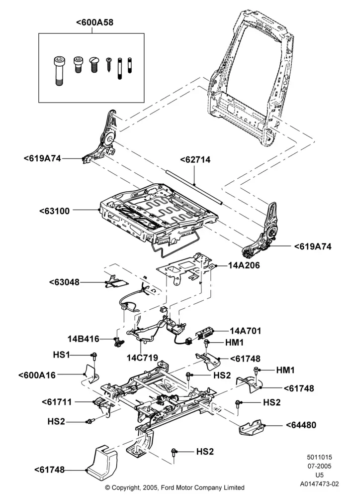 Front Seat Base diagram