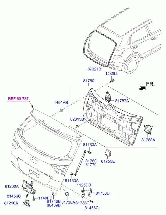 Tailgate Trim diagram