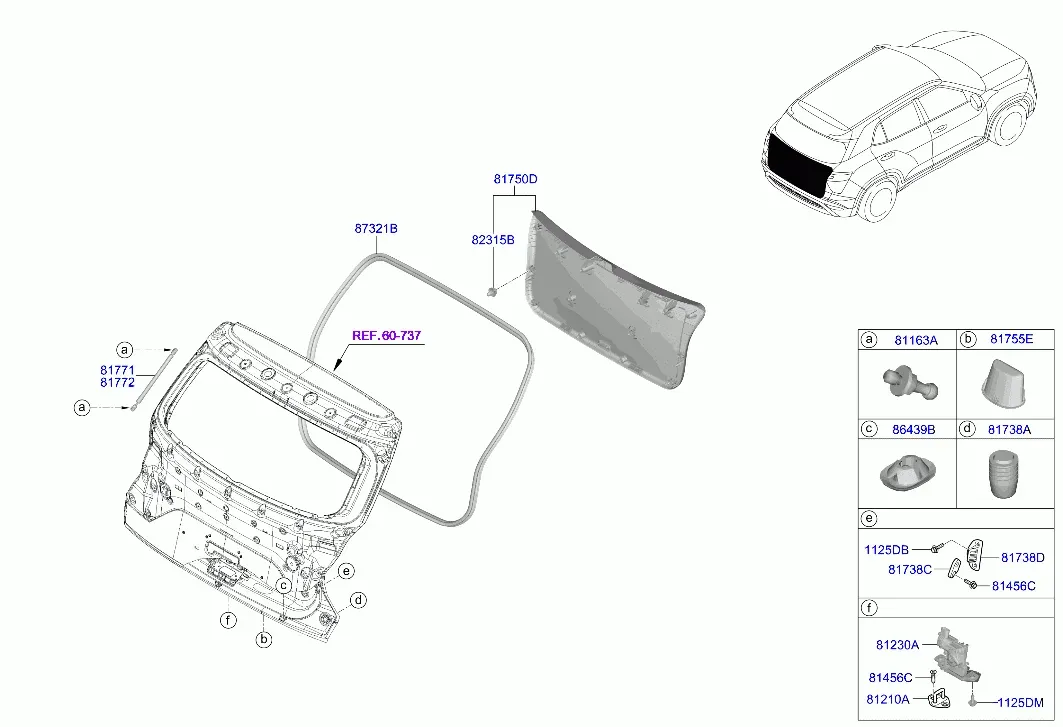 Отделка двери багажника diagram
