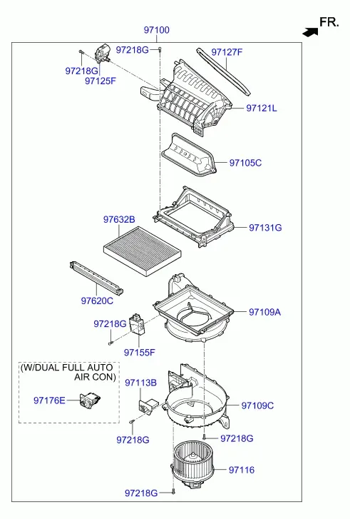 Heater and Blower diagram