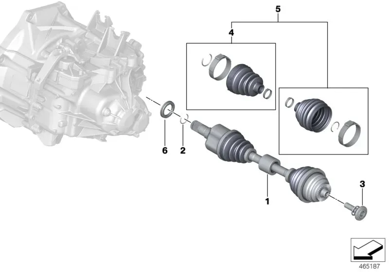 Front left drive shaft diagram