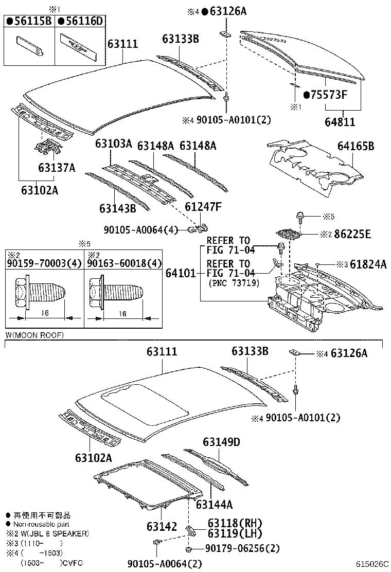 Roof Panel and Rear Window diagram