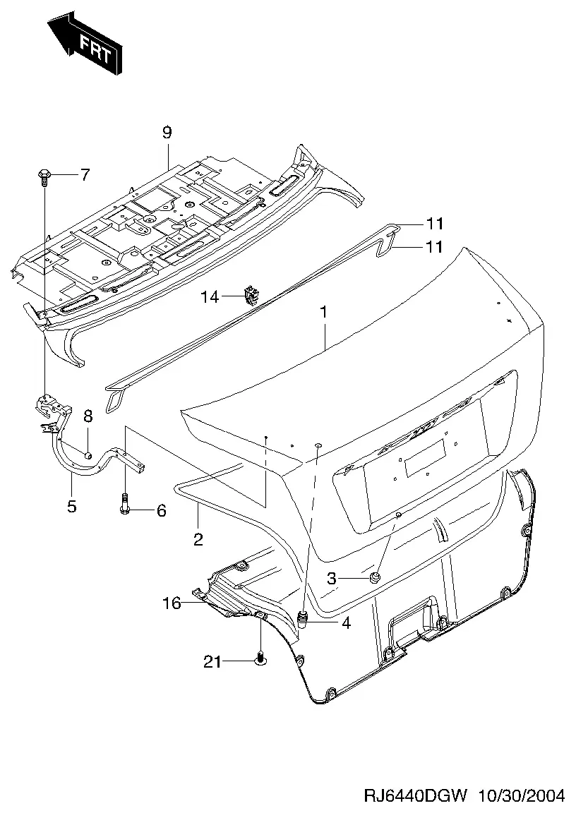 Trunk Lid Panel diagram