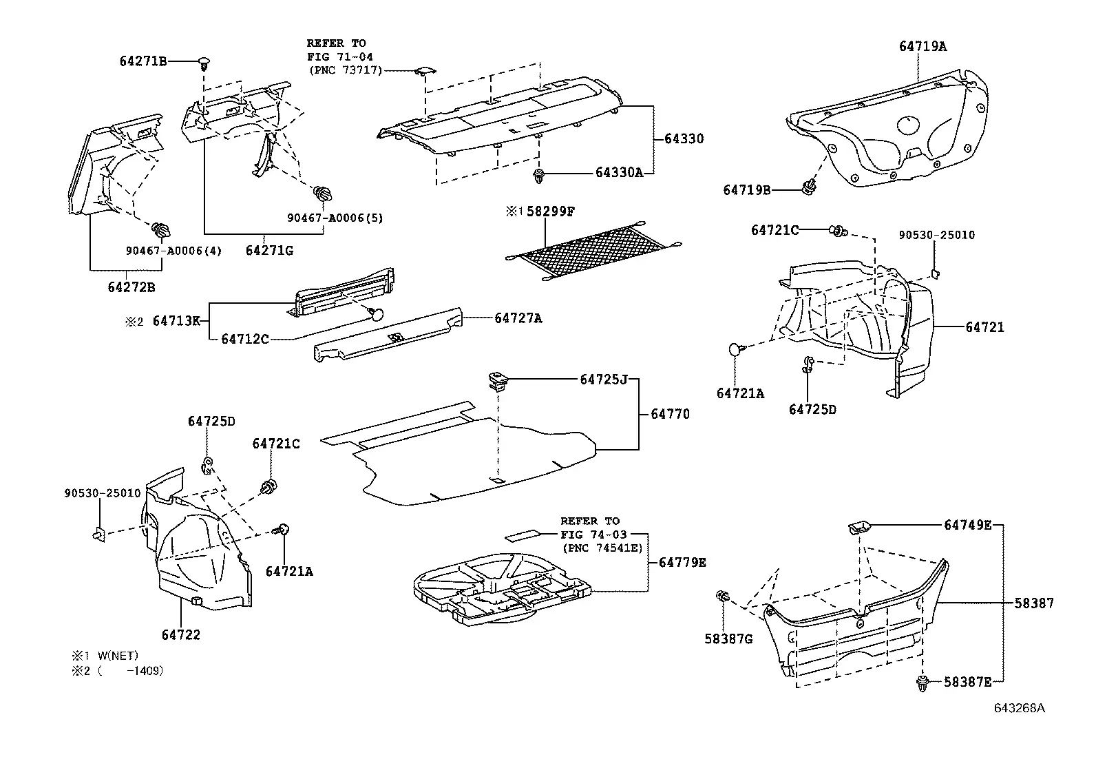 Package Tray Panel and Luggage Compartment Trim diagram