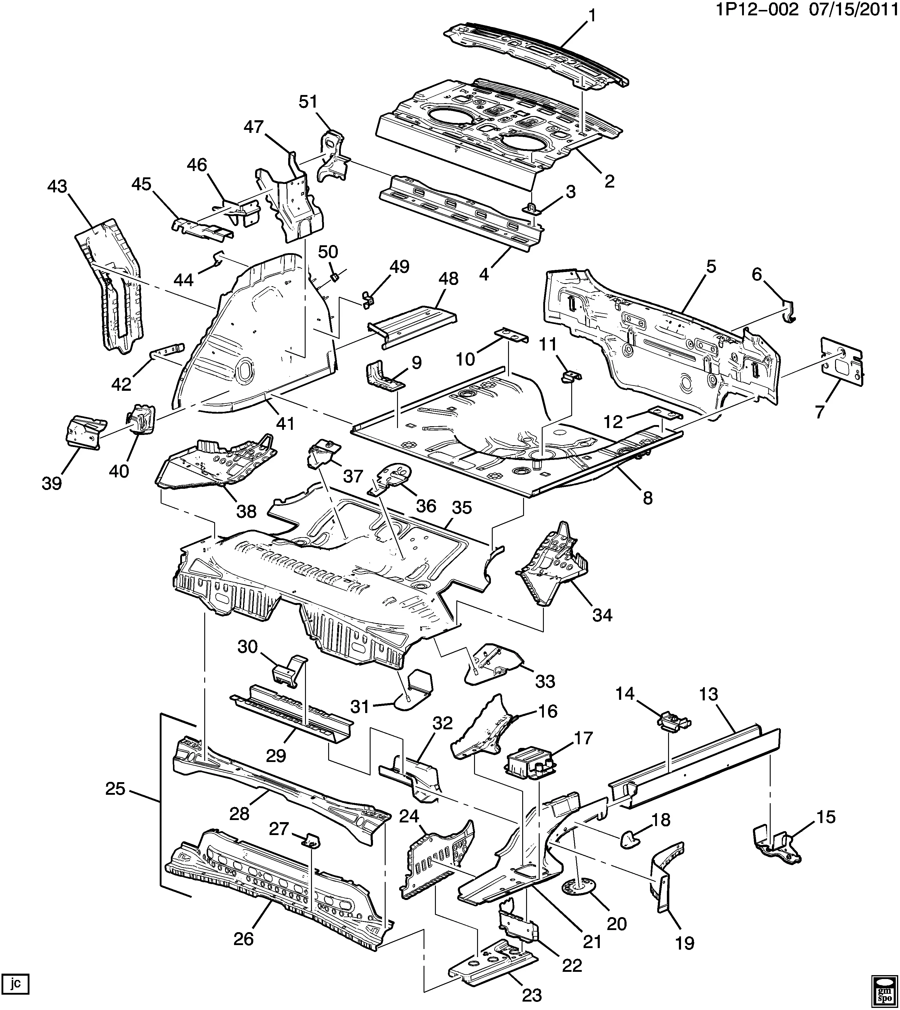 Rear End Body Panels diagram