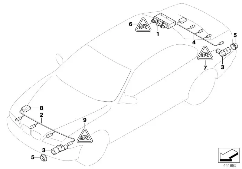 Park distance control system diagram