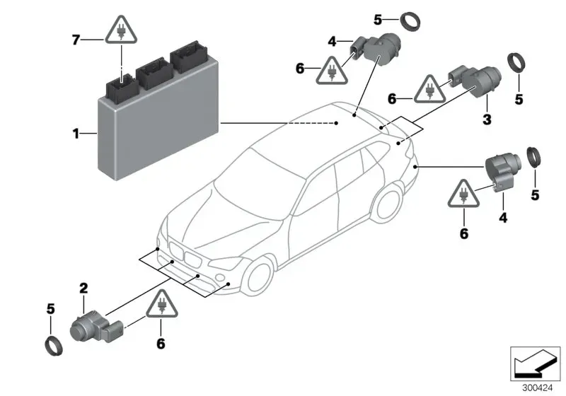 Parking distance control diagram
