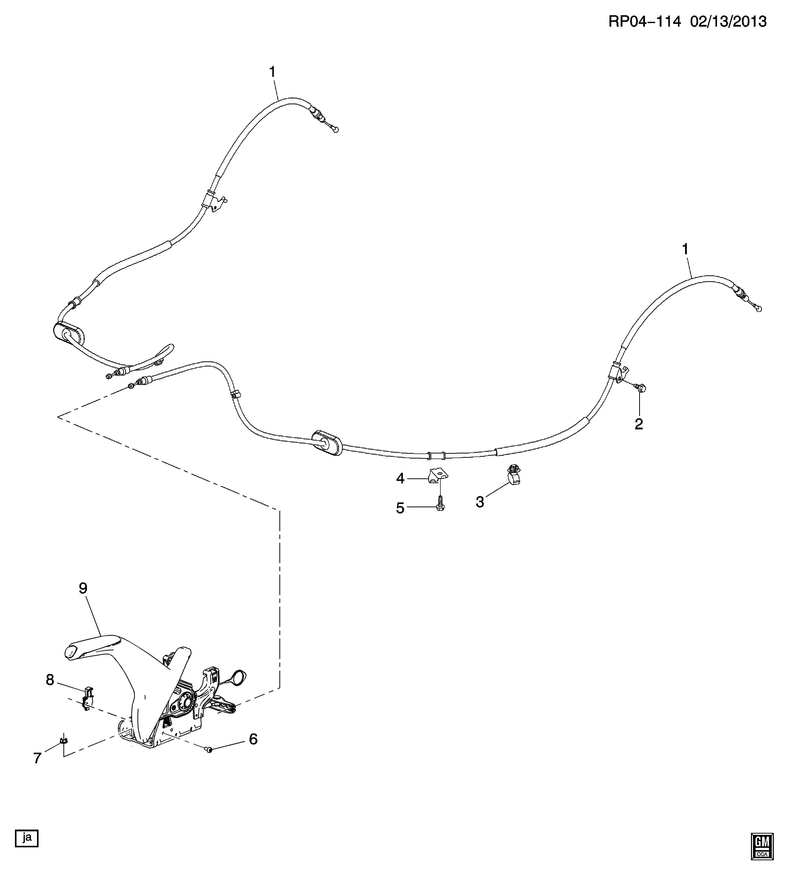 Parking brake control diagram