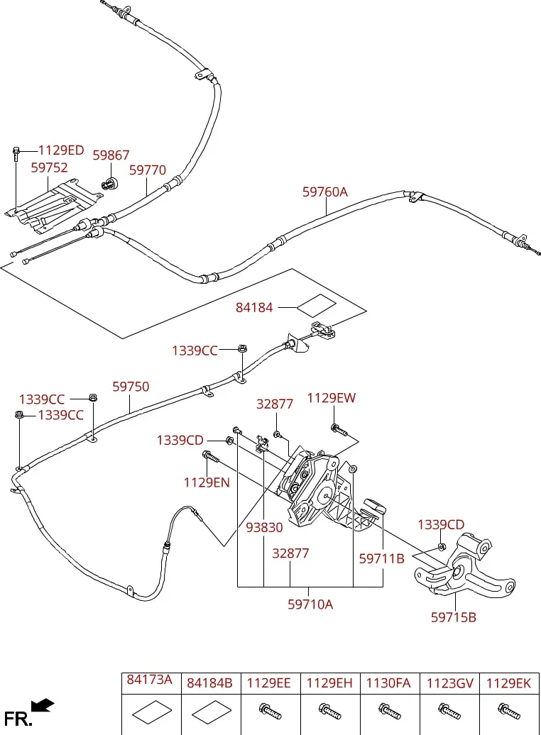 Parking brake system diagram