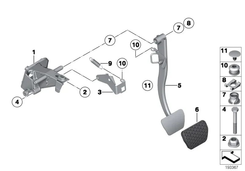 Pedal assembly diagram