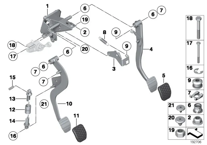 Pedal assembly diagram
