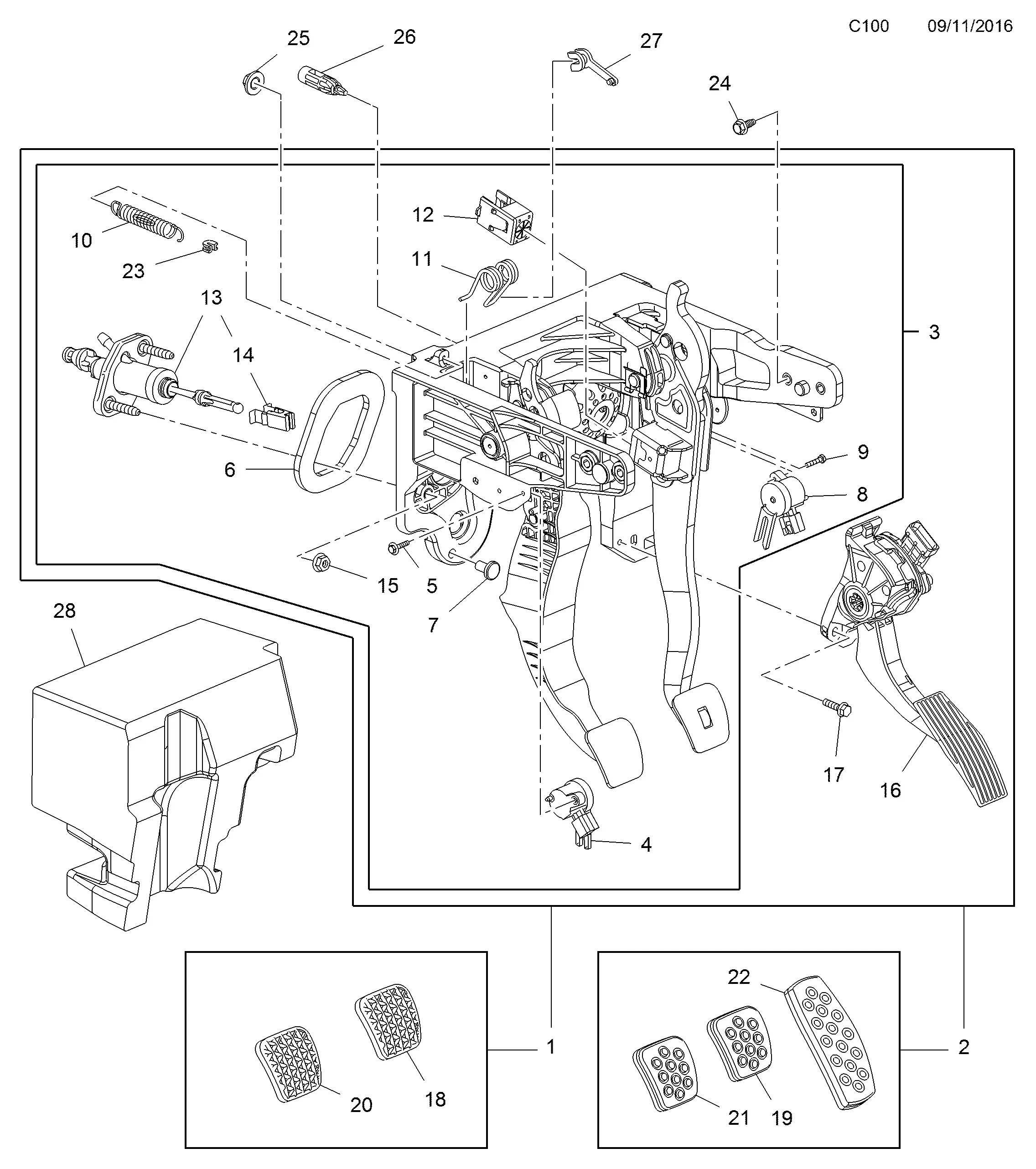 Clutch Pedal and Bracket diagram