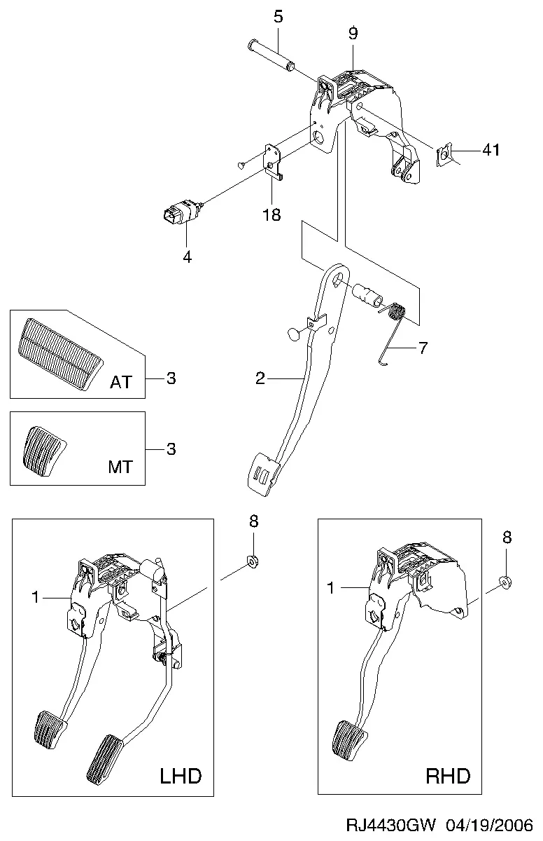 Brake Pedal diagram