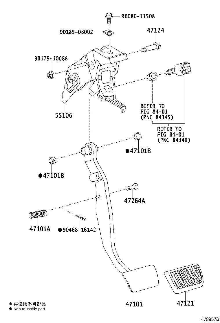 Brake Pedal and Bracket diagram