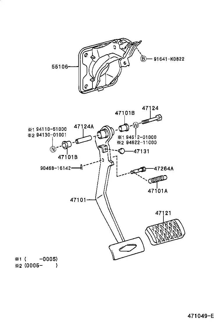Brake Pedal and Bracket diagram