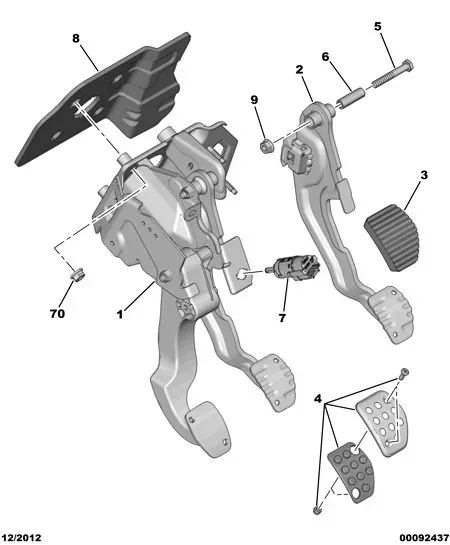 Brake Pedal and Stop Lamp Switch diagram