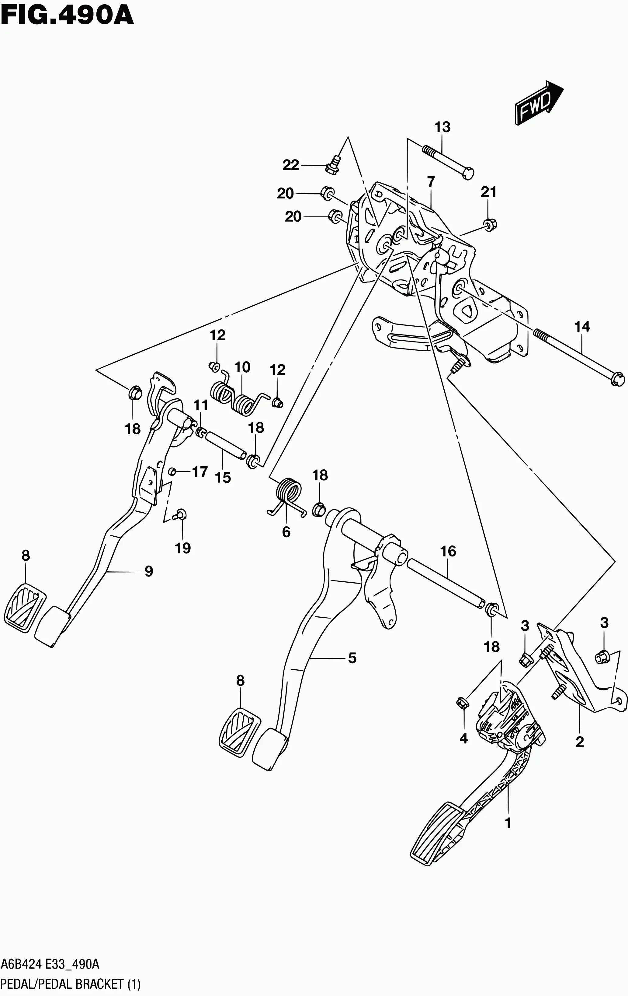 Pedals and Pedal Brackets diagram