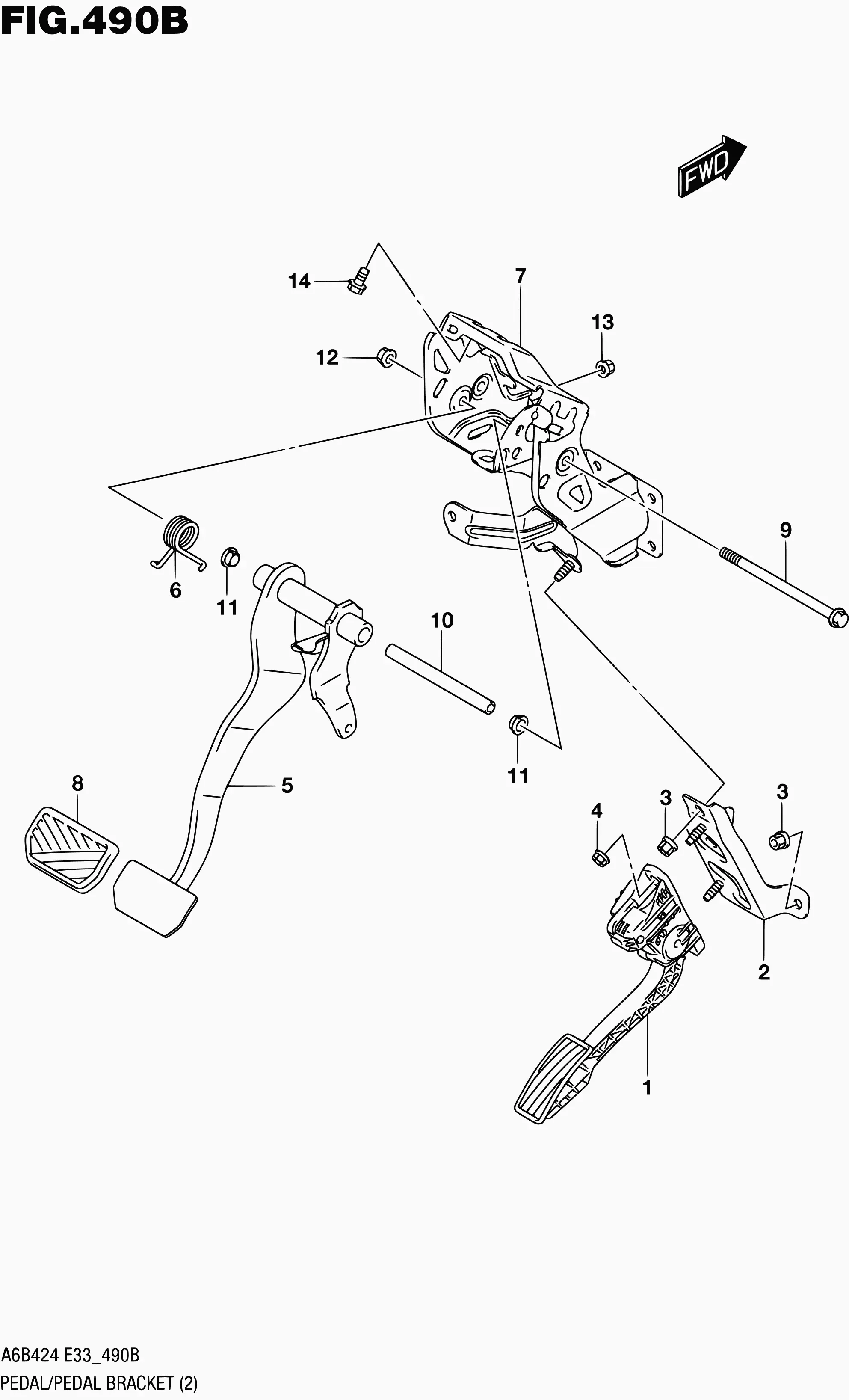 Pedals and Pedal Brackets diagram